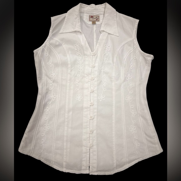 Scully White Floral Embroidered Blouse - Picture 5 of 15